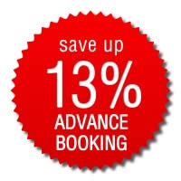 Book in Advance > save up 13%!